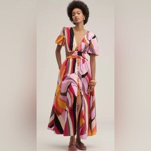 Anthropologie 
THE KATERINA V-NECK BUTTON-FRONT DRESS in lilac